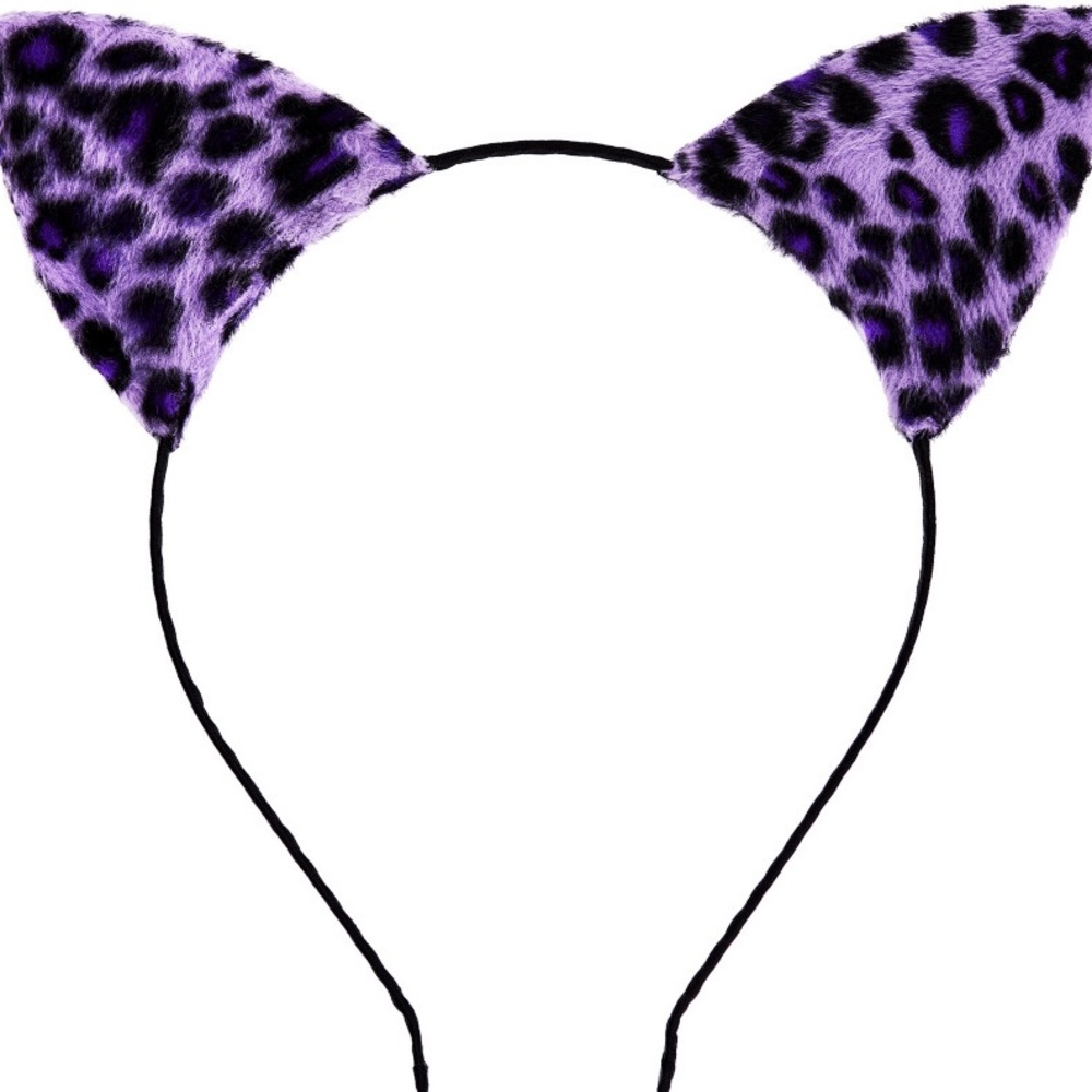 Purple Leopard Cat Ears Headband